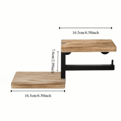 Wooden Wall Mounted Toilet Paper Holder