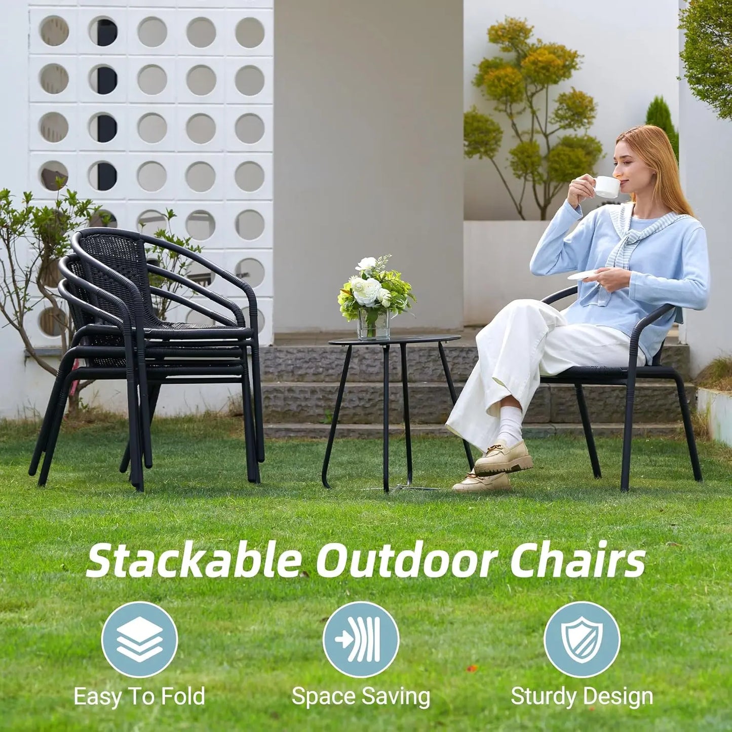 Outdoor Dining Chairs Set of 4