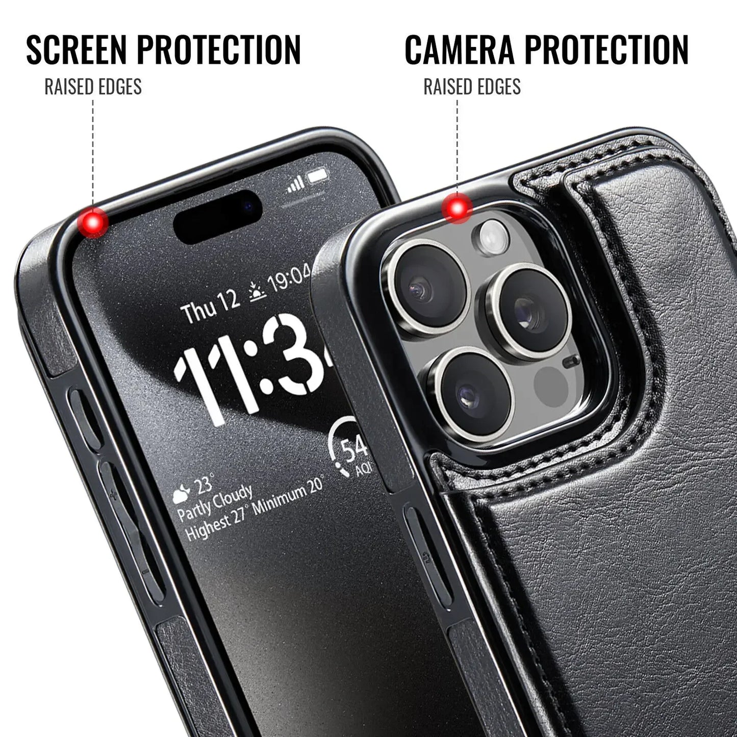 Leather Wallet Card Holder Case  iPhone  Pro Max