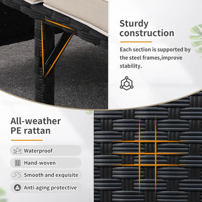3-Piece Outdoor PE Rattan Furniture Set