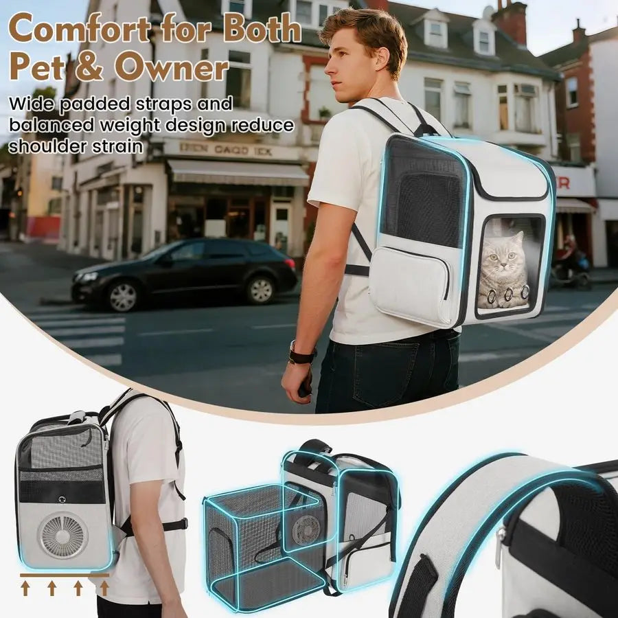 Backpack Carrier with Builtin Cooling Fan/Heating Pad