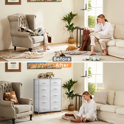 Wardrobe With 5/7/10 White Lover Fabric Drawers