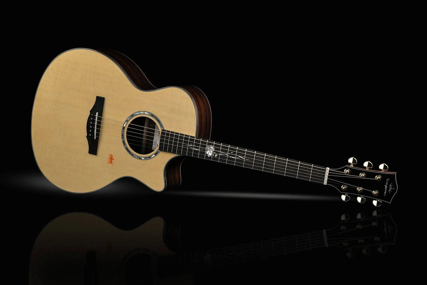 Kepma Guitar Acoustic 41 inch Solid Wood OM With Hard Case