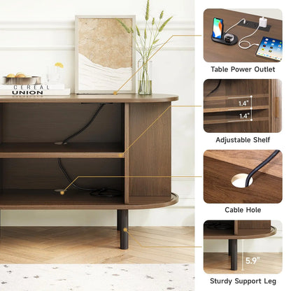 TV Stand with Power Outlet for TVs up to 60/70