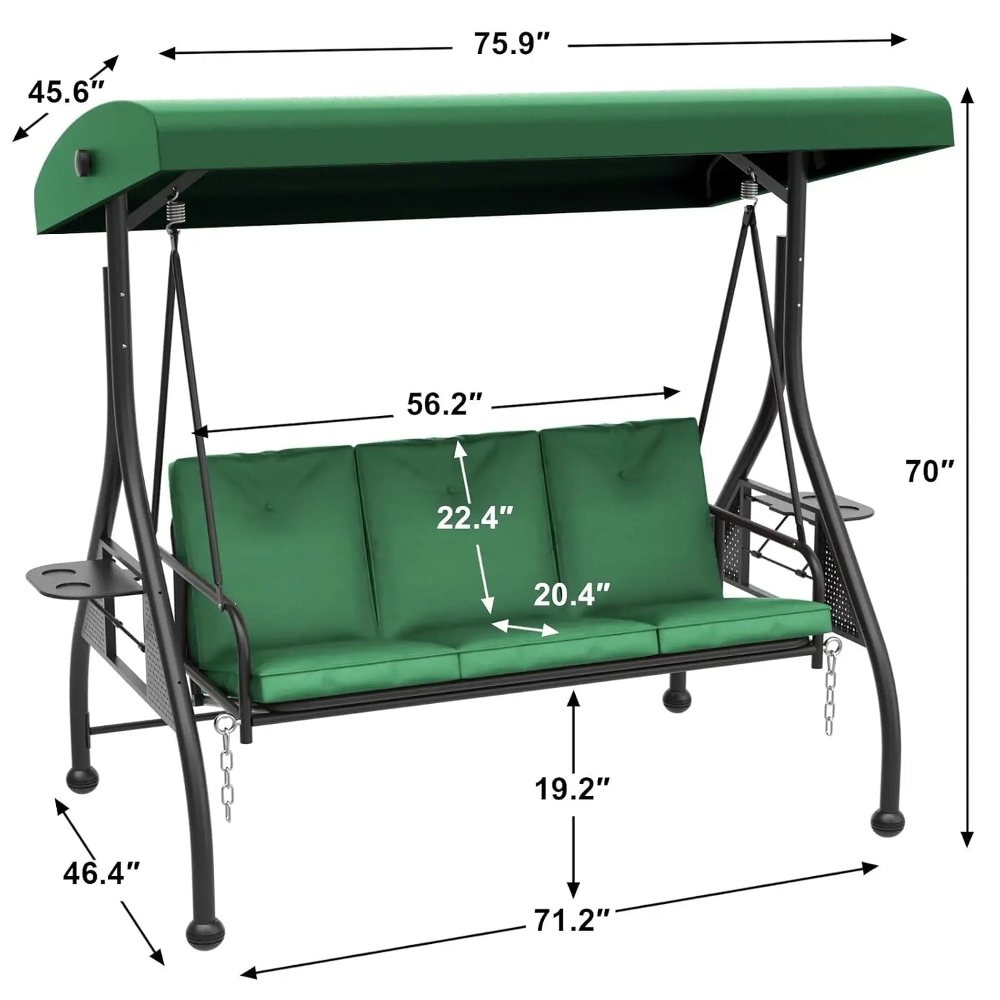 3Seat Outdoor Porch Swing