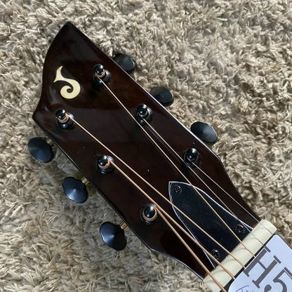 H561 Jacques Metal Green Carbon Fiber Folk Acoustic Guitar with Red Cedar Solid Top, Ovation Style