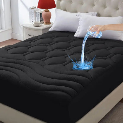 Quilted Mattress Pad Waterproof, Pillow Top Cooling