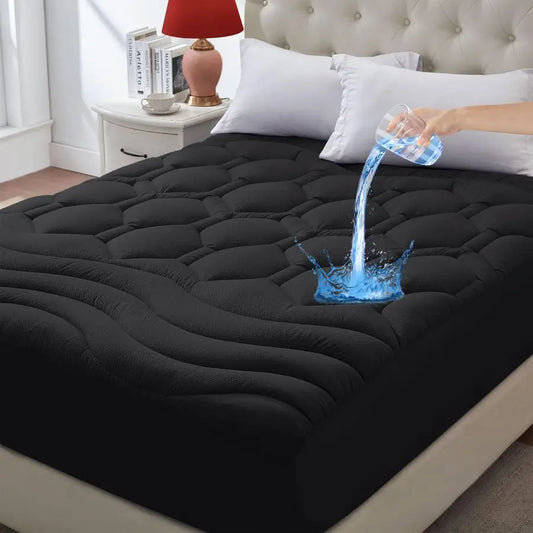 Quilted Mattress Pad Waterproof, Pillow Top Cooling