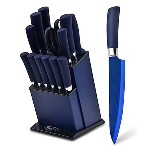 Kitchen Knife Set Non-Stick Aluminum Alloy Block