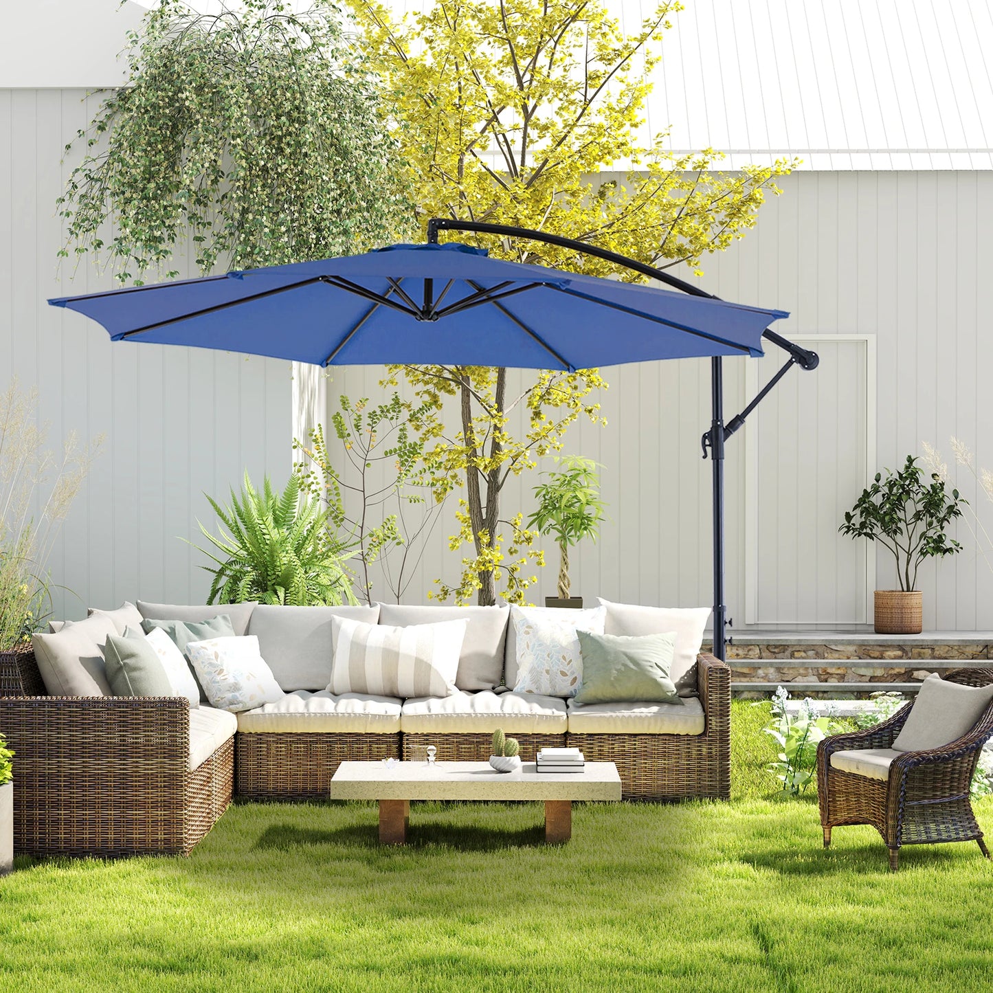 JHK 10FT Outdoor Patio Umbrella Hanging Cantilever