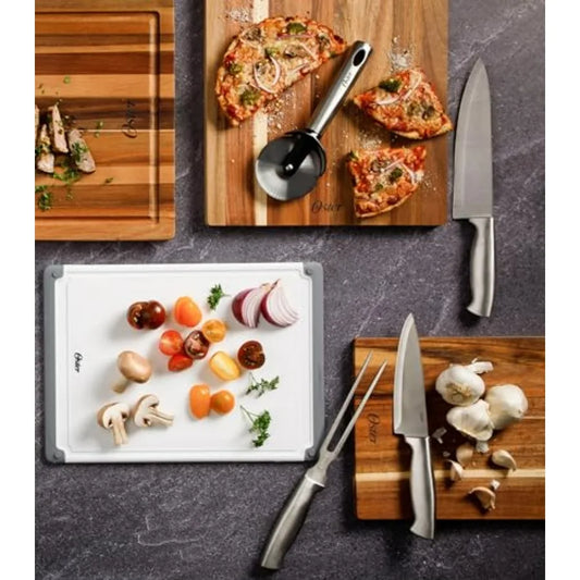 14 Piece Brushed Stainless Steel Knife Set