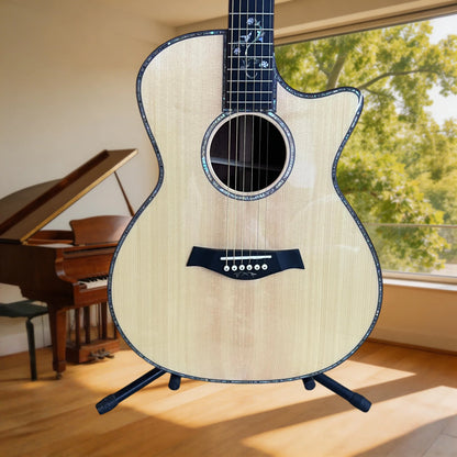Acoustic Guitar 914 Model41Inch Angular Spruce Solid  Ebony Fingerboard Natural Wood Color Scale Length 648mm Small-Waist Body