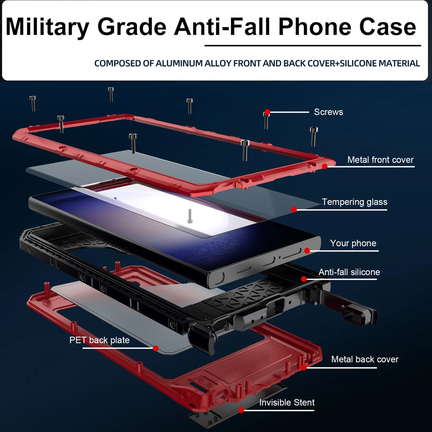 Samsung S24 S23 Ultra Waterproof Metal Phone Case