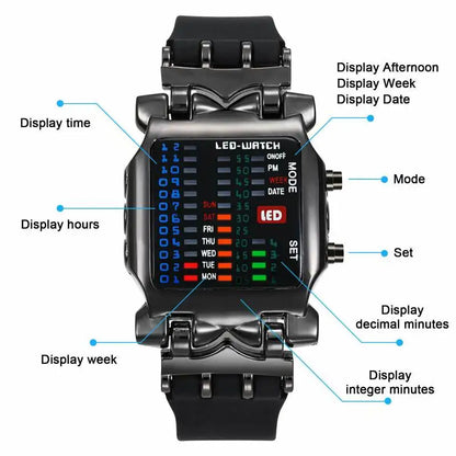 LED Watch Men Fashion Creative Electronic Watch