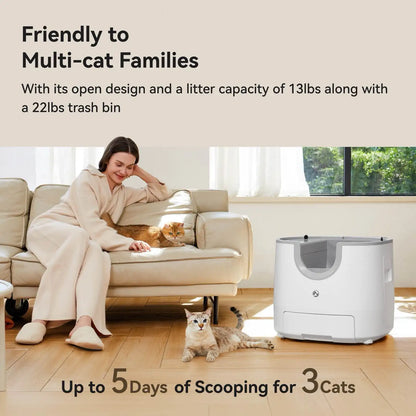 Automatic Smart Cat Litter Box, Self-Cleaning Tray