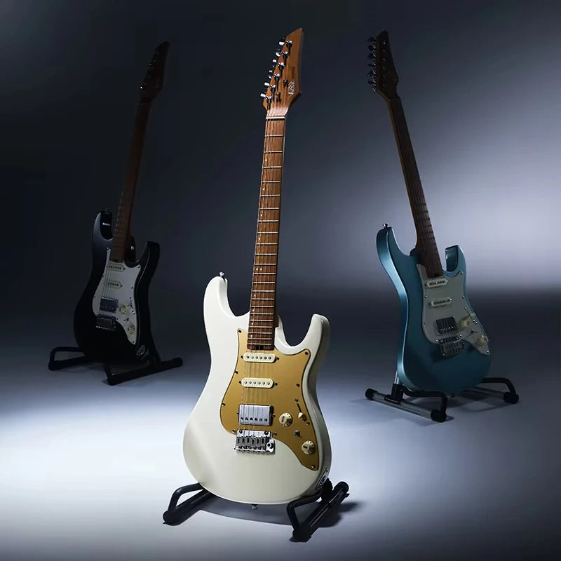 Donner Dst-550 Double-Cut Poplar Electric Guitar - 7 Tone Switching & Tremolo Bridge, Full-Size Body with Gig Bag, Authentic