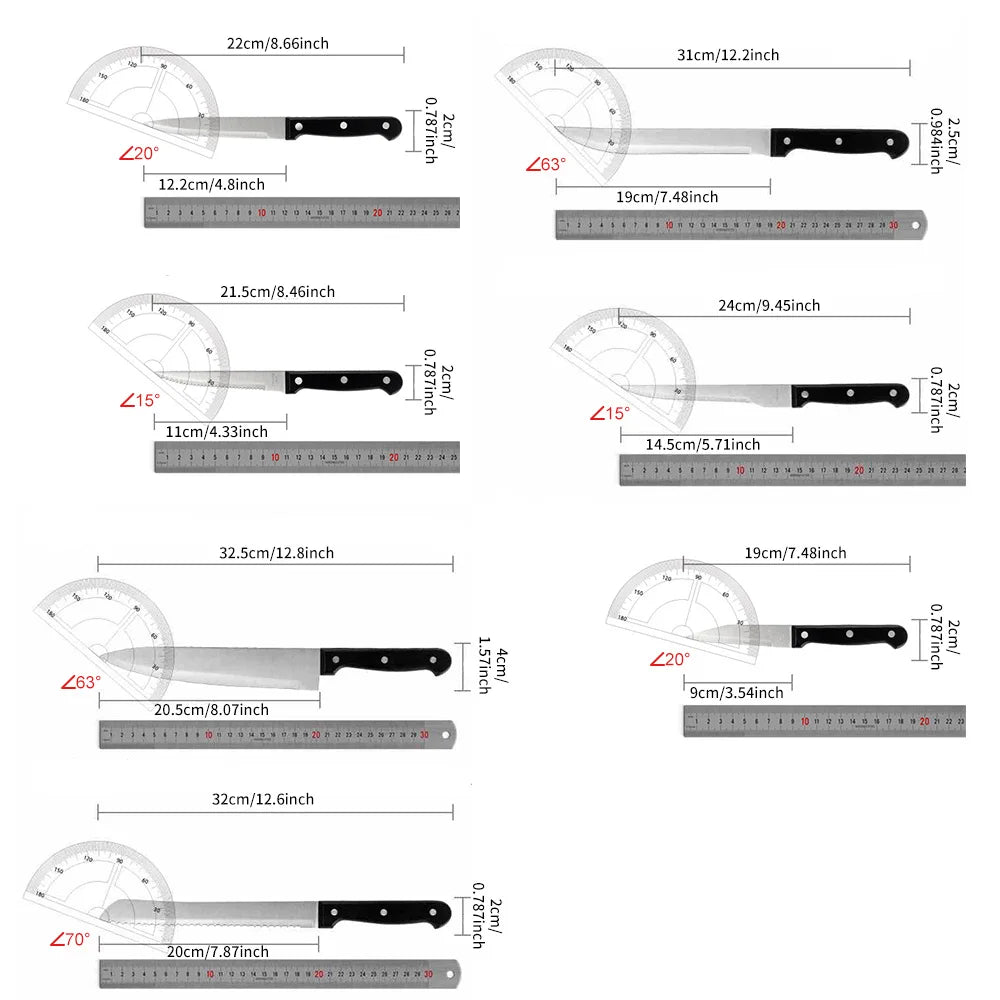 15pcs Knife Set High Carbon Steel