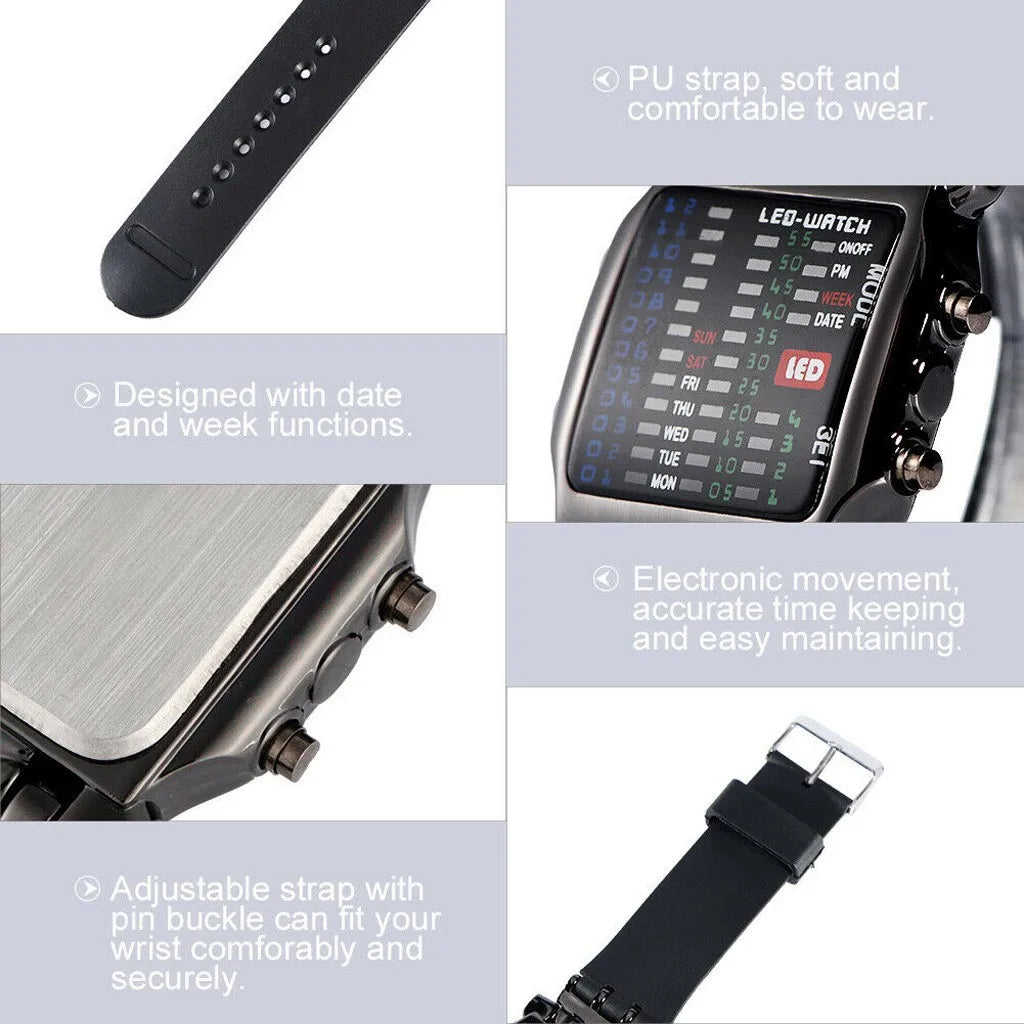 LED Watch Men Fashion Creative Electronic Watch
