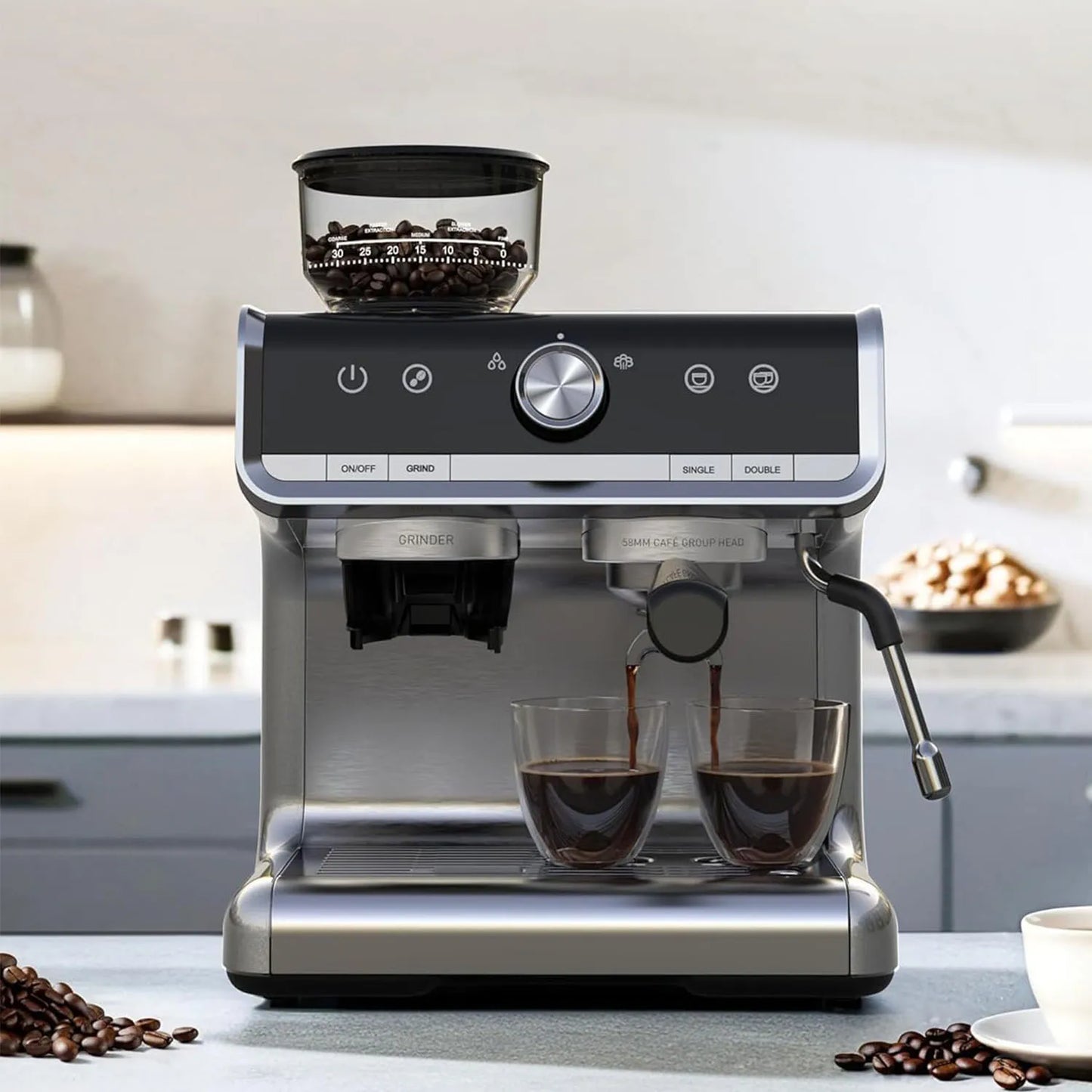 20 Bar Espresso Coffee Machine  With Grinder