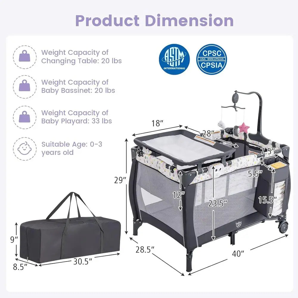 3-in-1 Playard with Changing Table