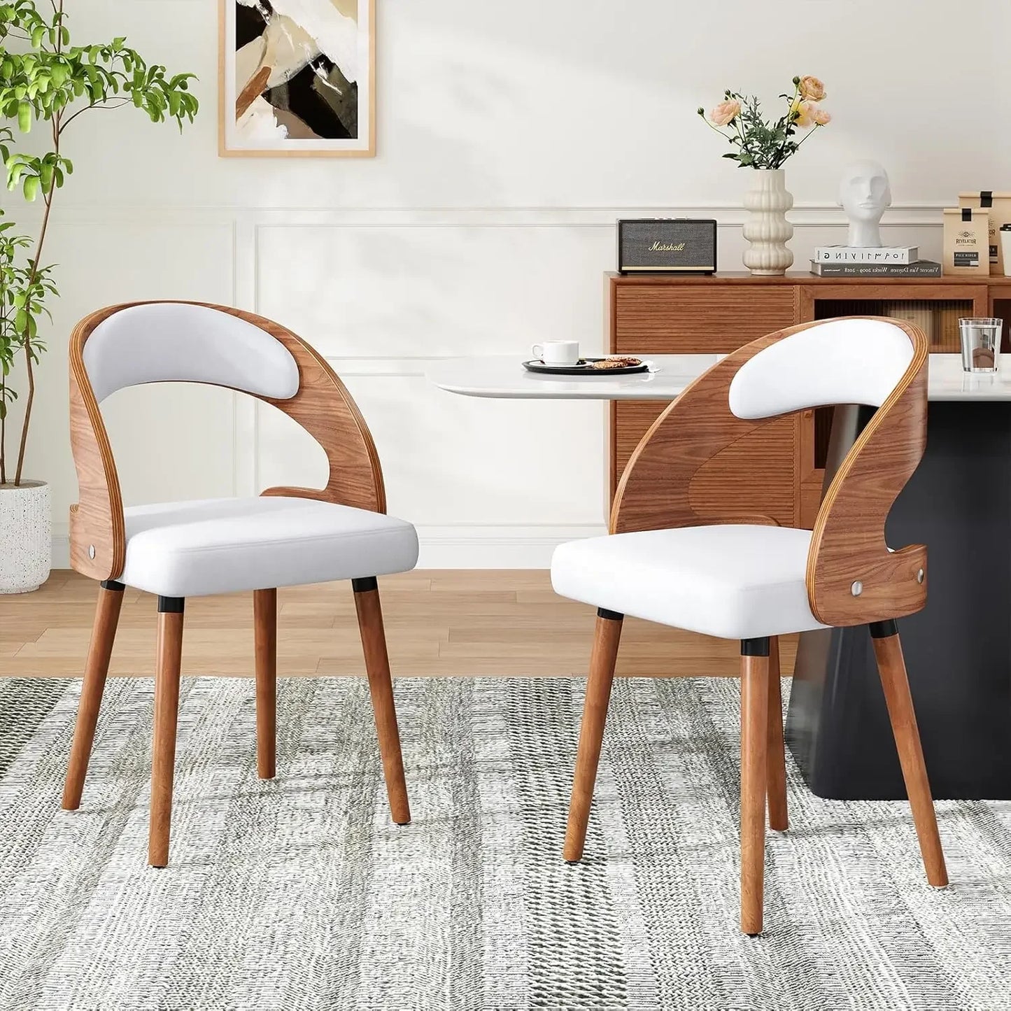 Modern Wood Dining Chairs Set of 4