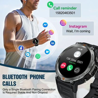 LaNikar KE3 Black Bluetooth Call Smart Watch
