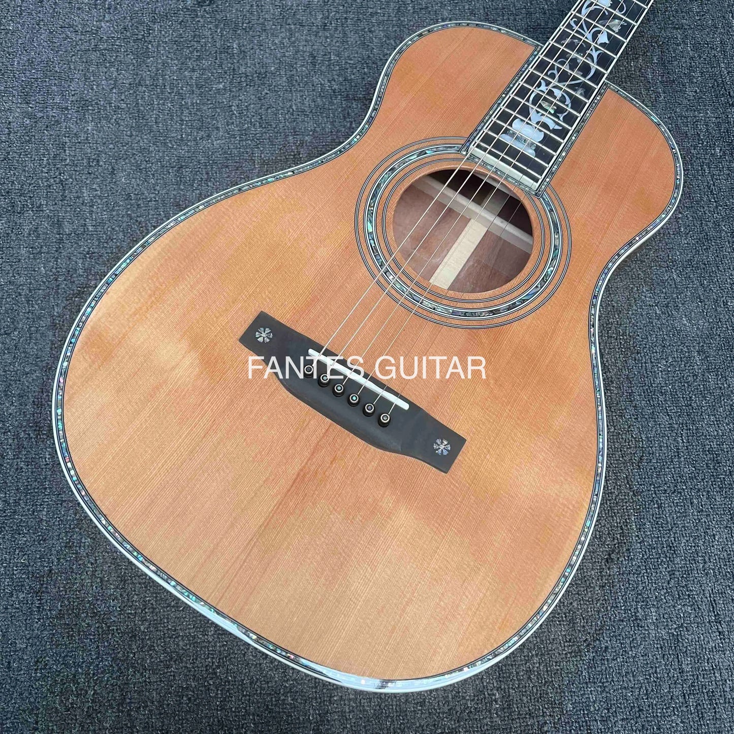 Custom Solid Cedar Wood Back Side OO Parlor Acoustic Guitar