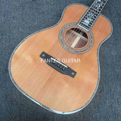 Custom Solid Cedar Wood Back Side OO Parlor Acoustic Guitar