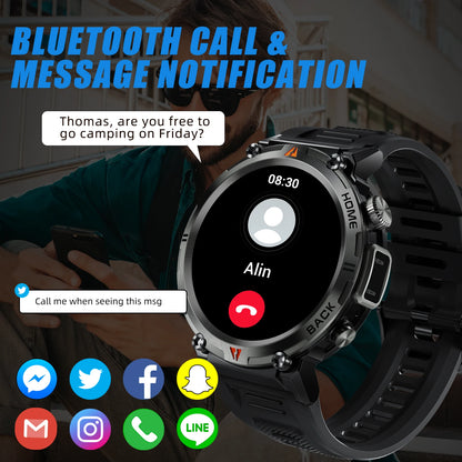 LaNikar KE3 Black Bluetooth Call Smart Watch