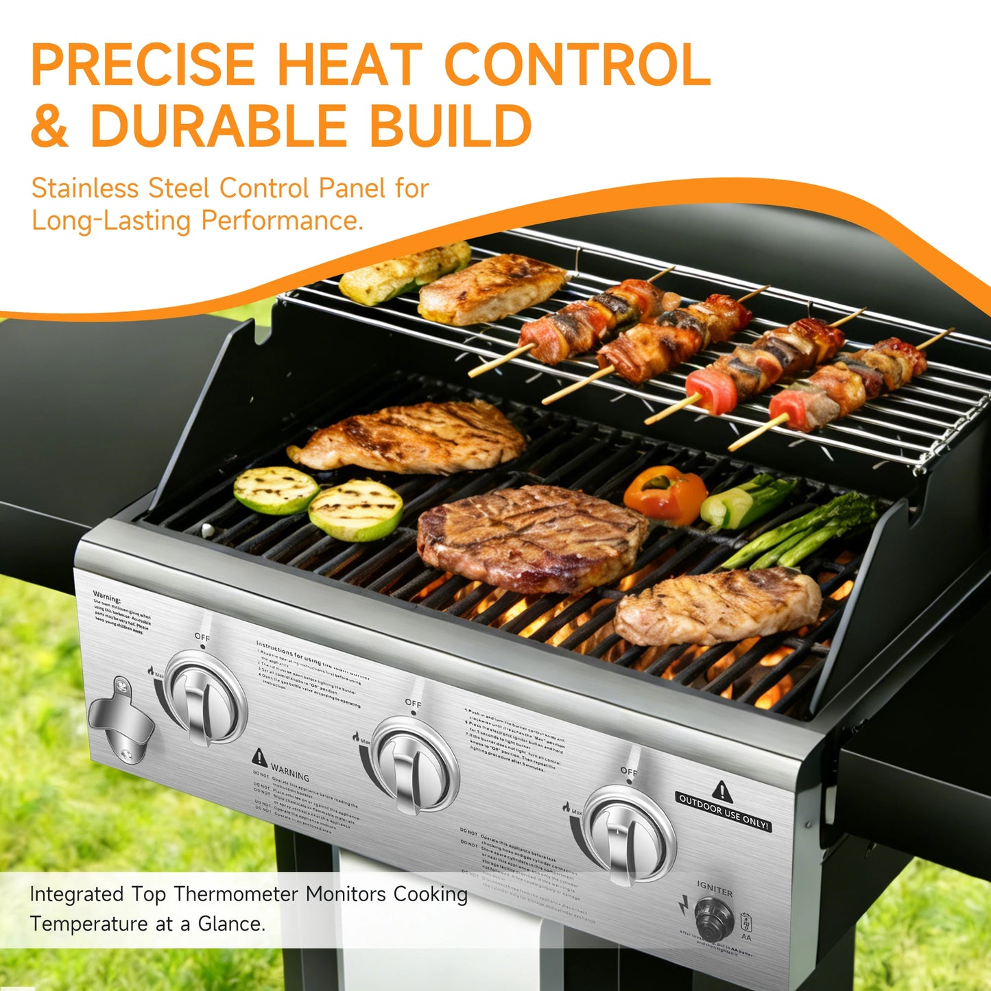 3-Burner Propane Gas Grill
