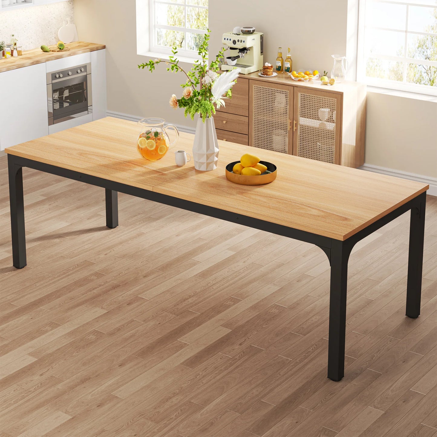 Rustic Wood Dining Table for 6-8 People