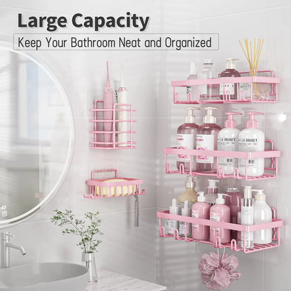 5-Pack Pink Shower Caddy Organizer