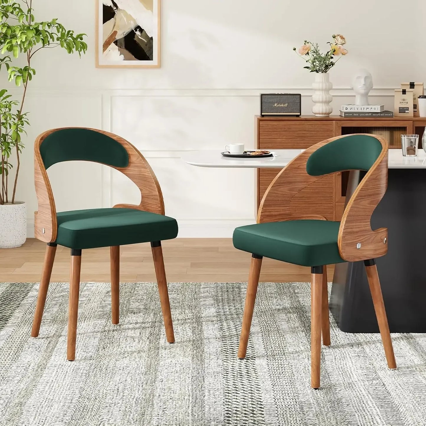 Modern Wood Dining Chairs Set of 4