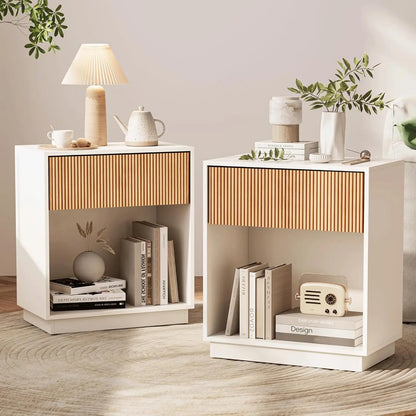 Modern Fluted Nightstand Set