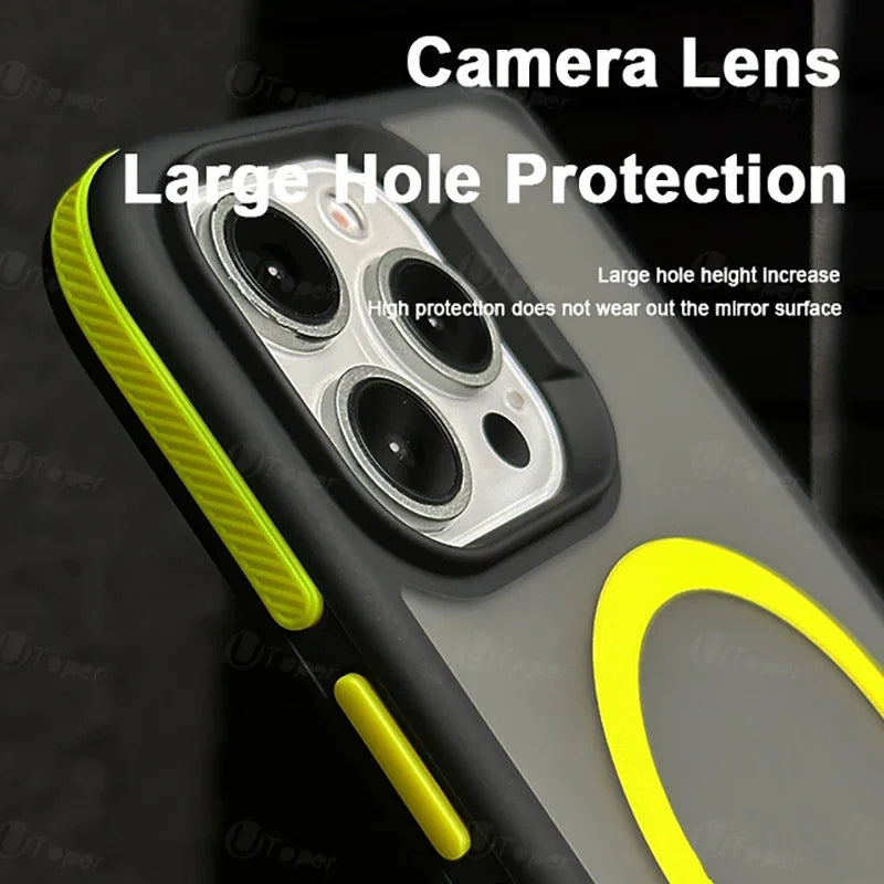 Bicolor Matte Frosted Magnetic Phone Case For iPhone