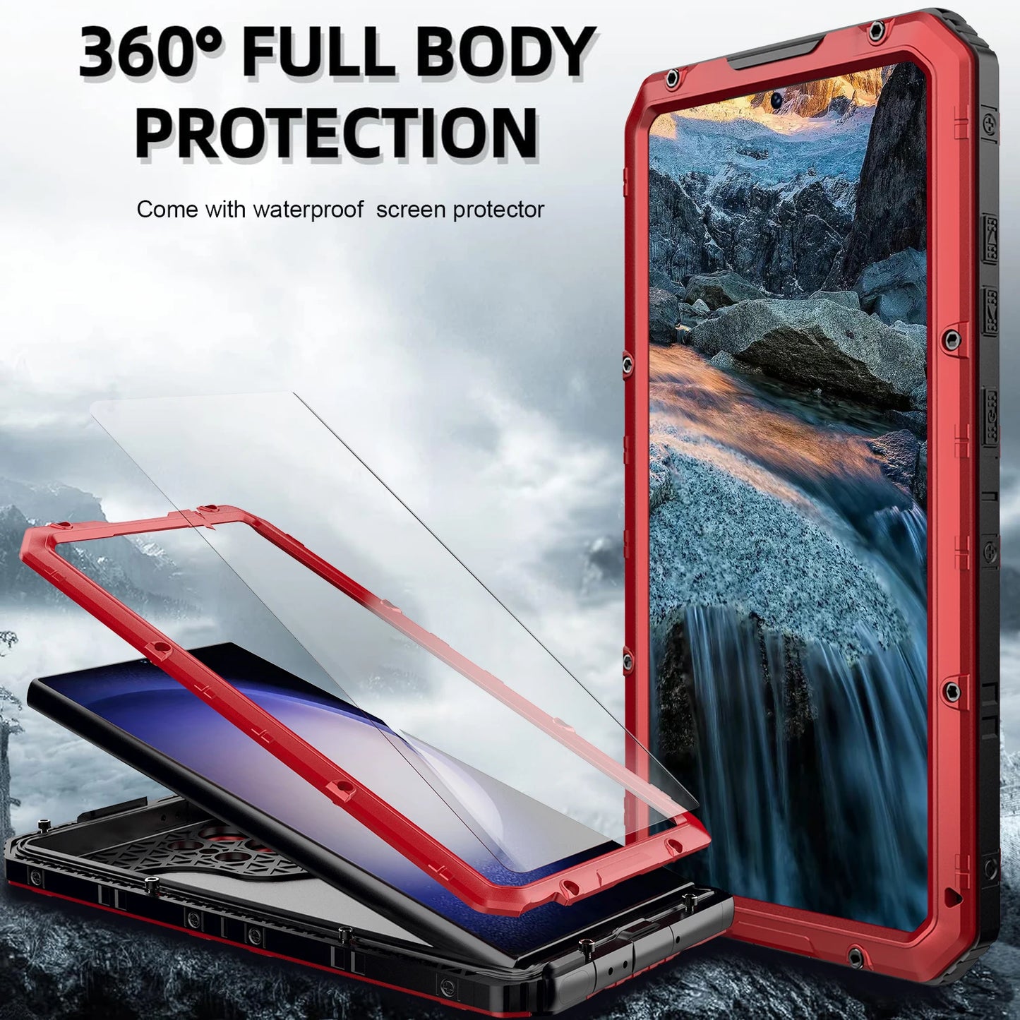 Samsung S24 S23 Ultra Waterproof Metal Phone Case