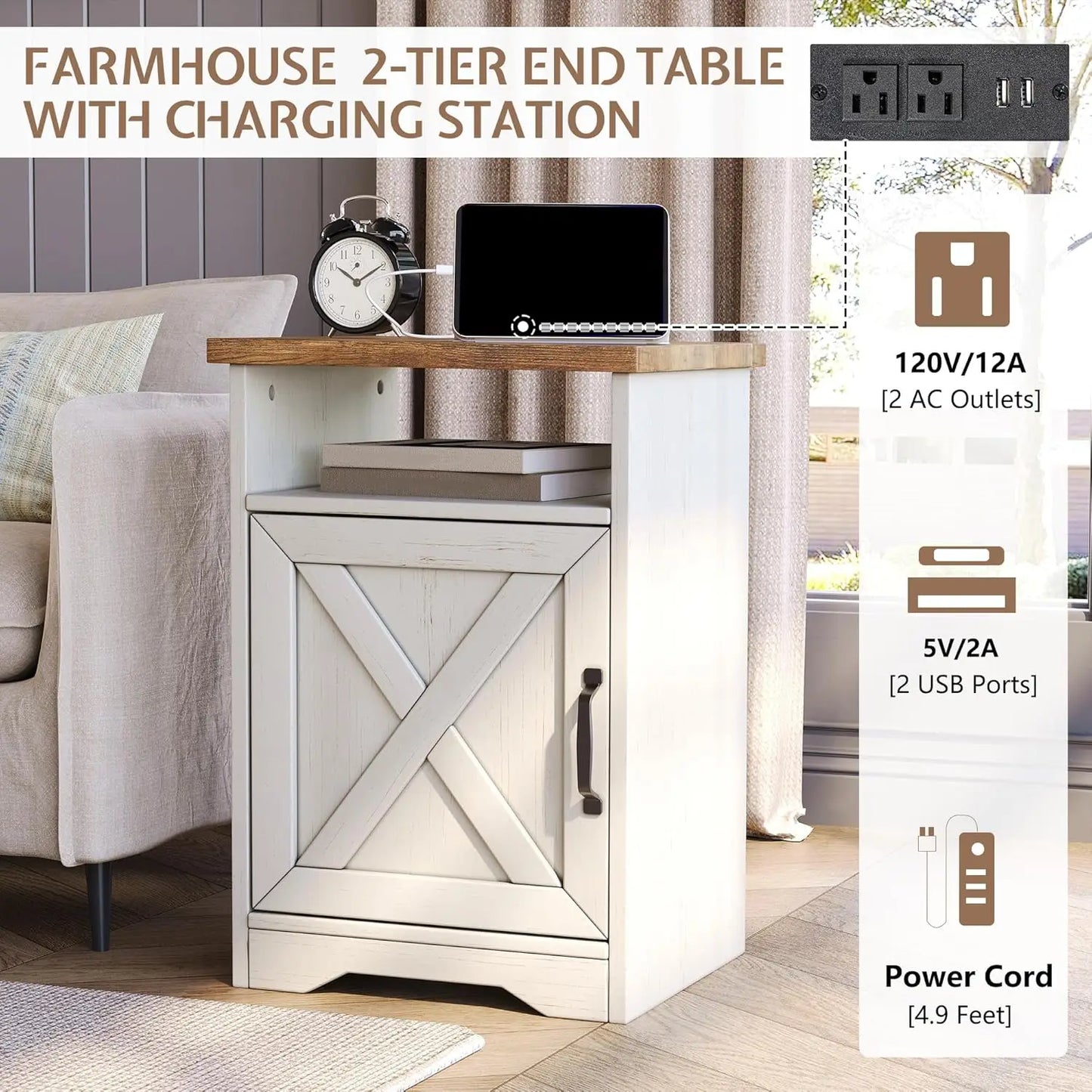 3-Piece Farmhouse Living Room Table Set