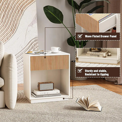 Modern Fluted Nightstand Set