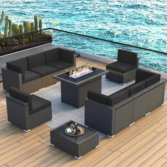 10-Piece Outdoor Wicker Rattan Patio Furniture Set