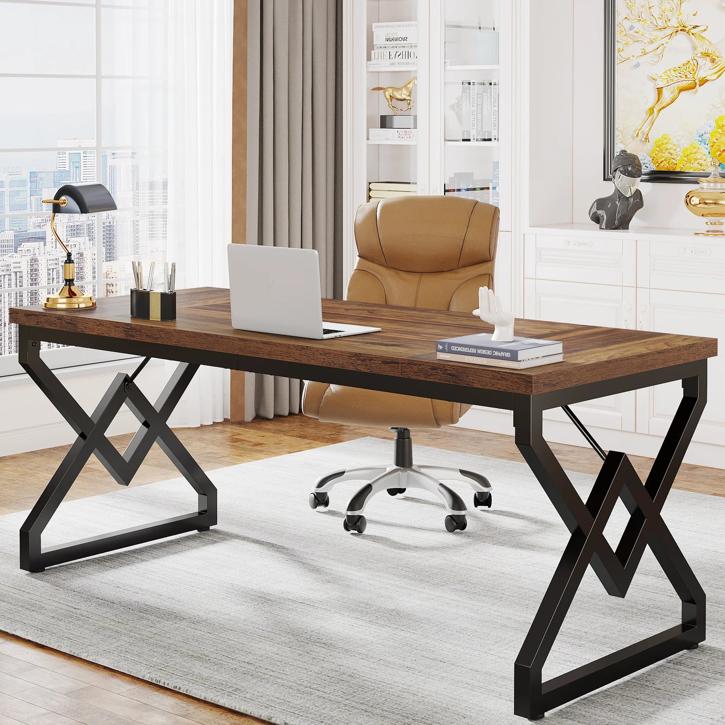 63" Large Industrial Executive Desk