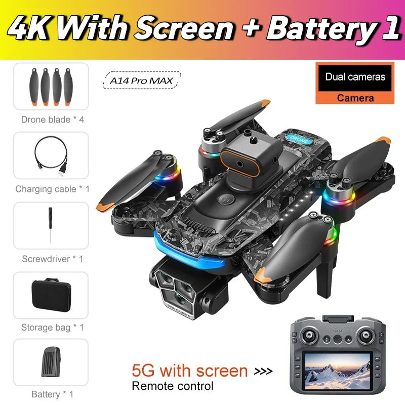A14 Pro Max 8K Three Camera Obstacle Avoidance Quadcopter