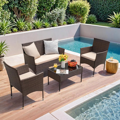 4 Pieces Outdoor Patio Furniture Set