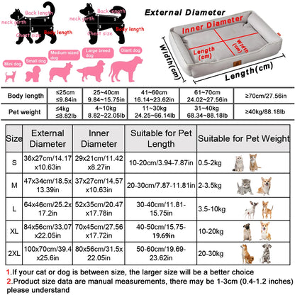 Four Season Square Dog Bed for Large Dog