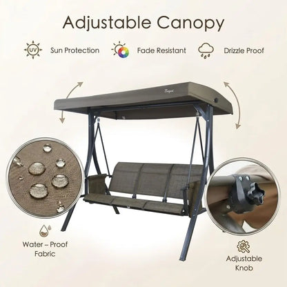 Brenda 3Seat Outdoor Porch Swing Glider