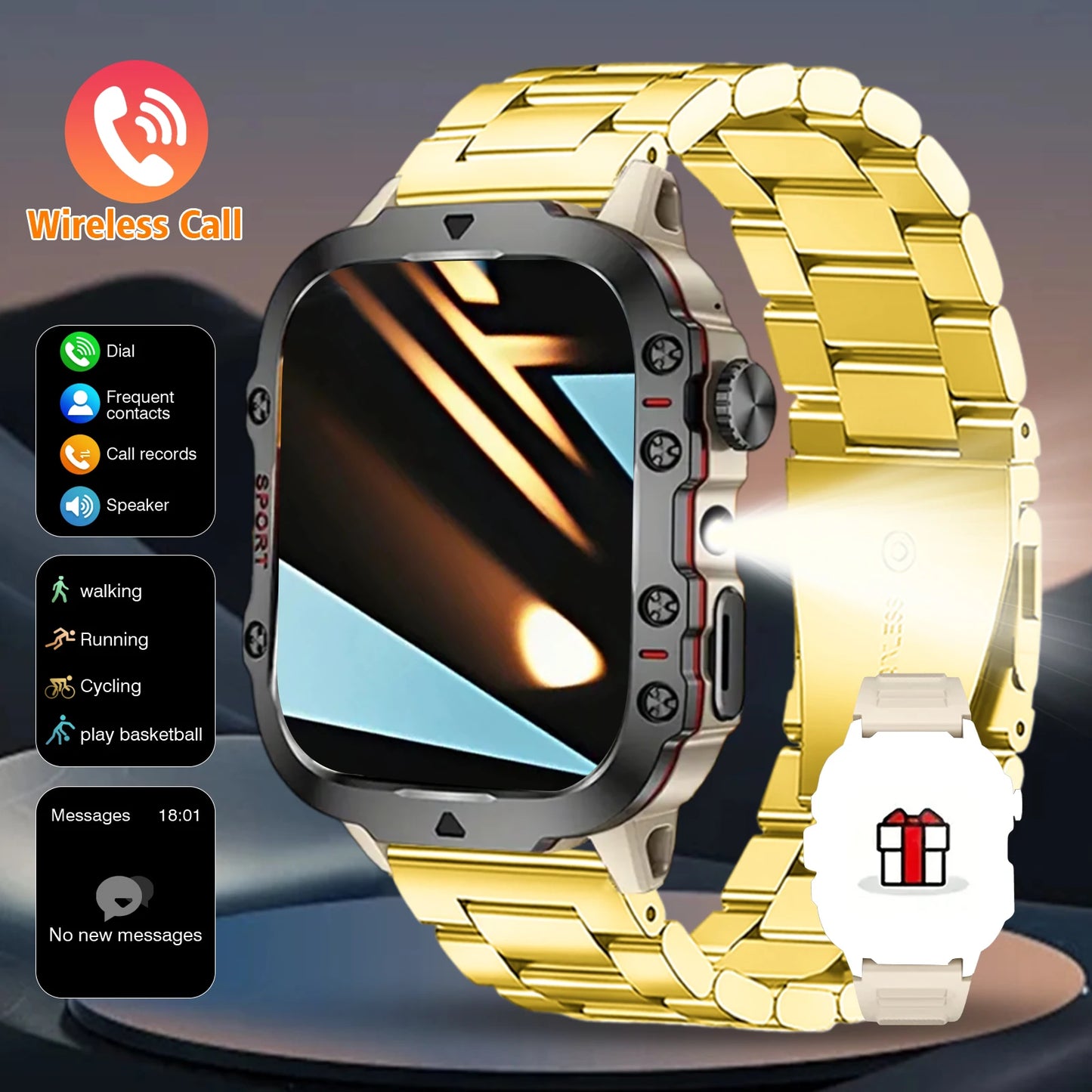 Smart Watch, Stainless Steel Strap