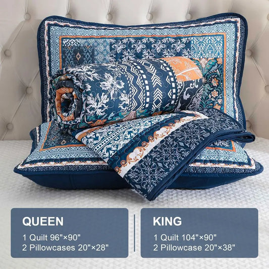 Navy Blue Quilt Set