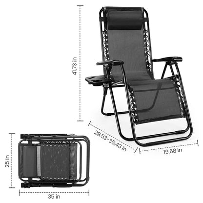 JHK Zero Gravity Portable Recliner Lounge Chairs