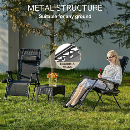 JHK Zero Gravity Portable Recliner Lounge Chairs