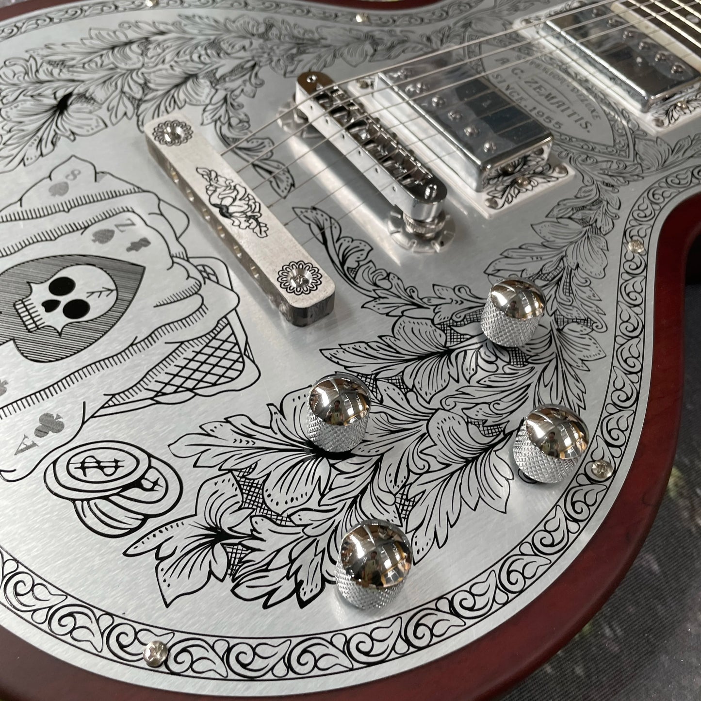 Zemaitis Casimere Metal Satin Guitar Aluminum Plate Rosewood Fingerboard Chrome Hardware