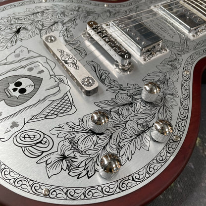 Zemaitis Casimere Metal Satin Guitar Aluminum Plate Rosewood Fingerboard Chrome Hardware